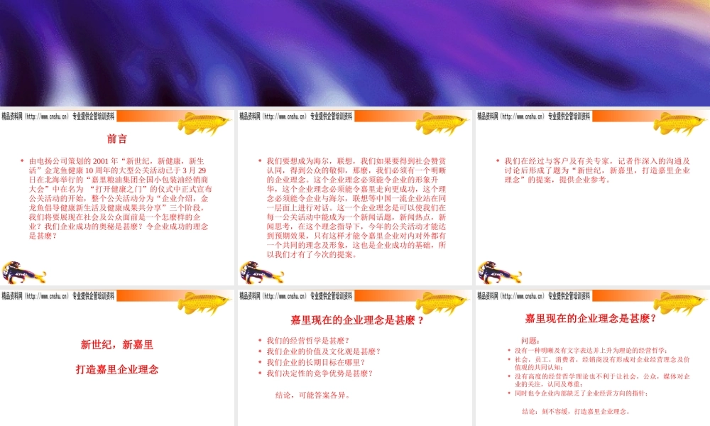 如何打造嘉里企业理念