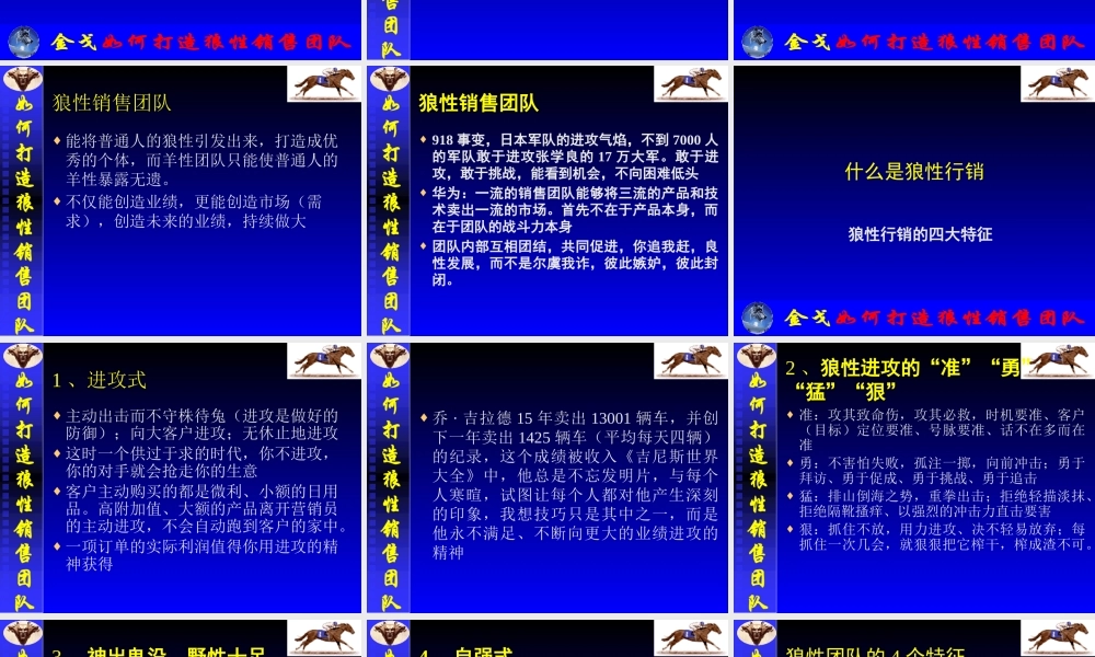 如何打造狼性销售团队