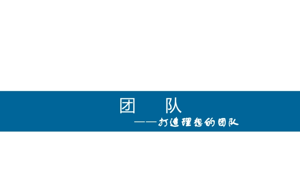 如何打造理想的团队(PPT 页)