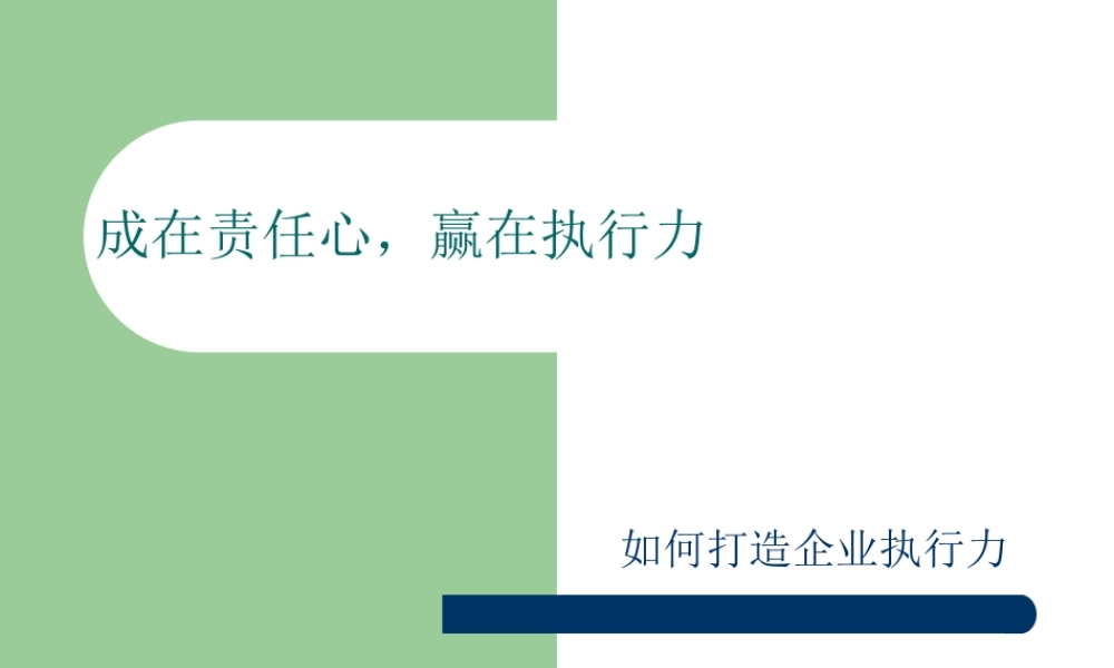 如何打造企业执行力(PPT 45页)