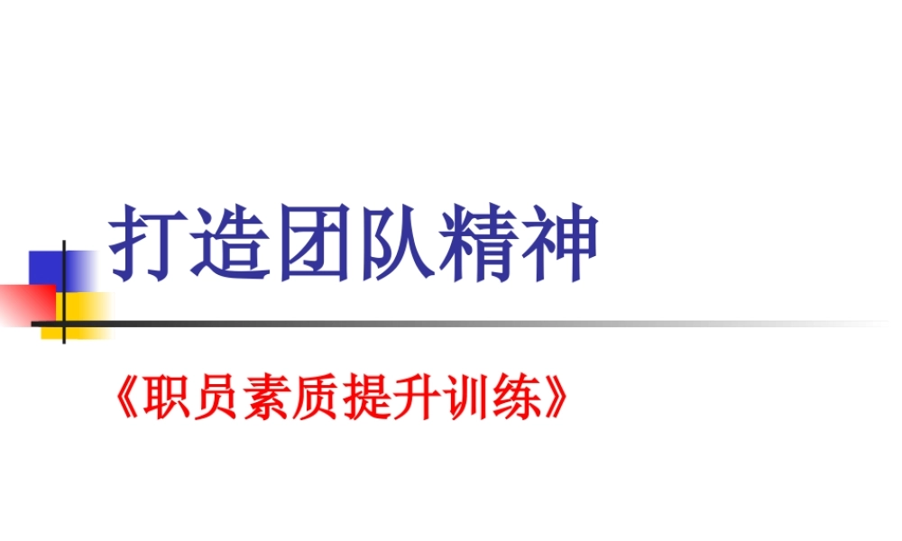 如何打造团队精神(PPT 30页)