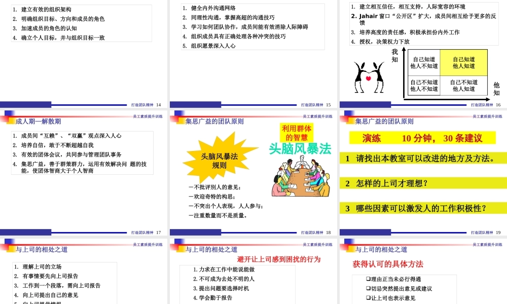 如何打造团队精神(PPT 30页)