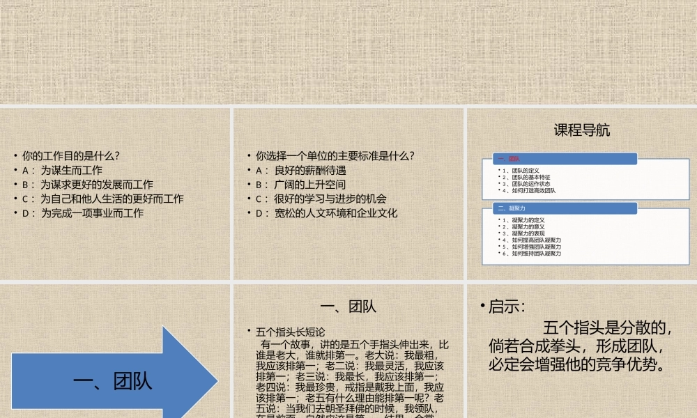 如何打造团队凝聚力（PPT页)