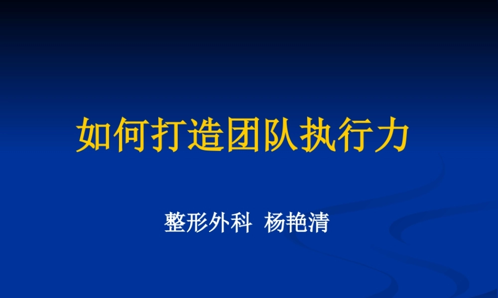 如何打造团队执行力(PPT 49页)