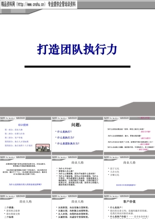 如何打造团队执行力(ppt 128页)