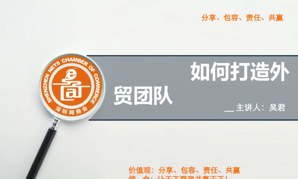 如何打造外贸团队讲义