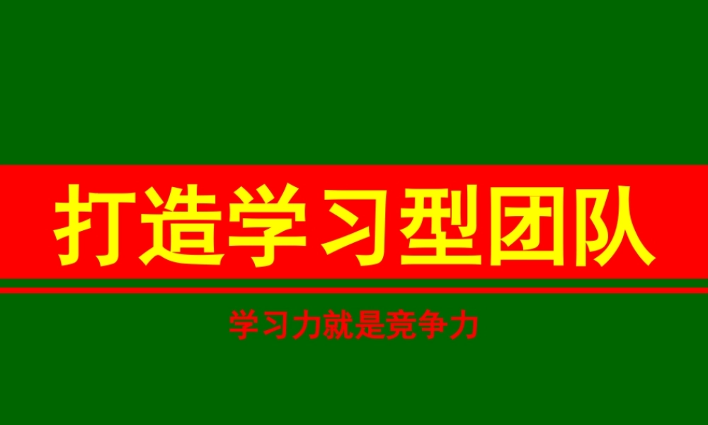 如何打造学习型团队(PPT 页)