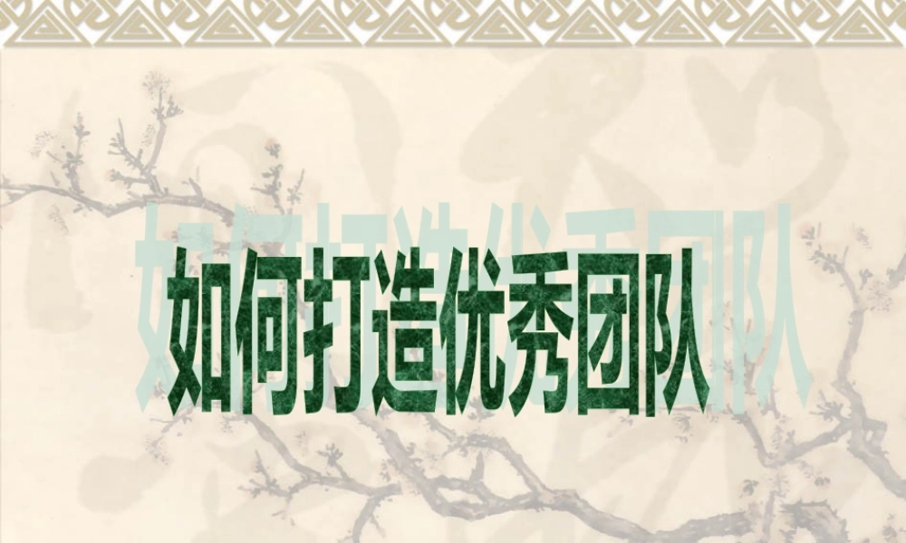 如何打造优秀团队(PPT 页)