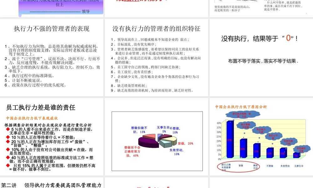 如何打造有执行力的组织培训讲座