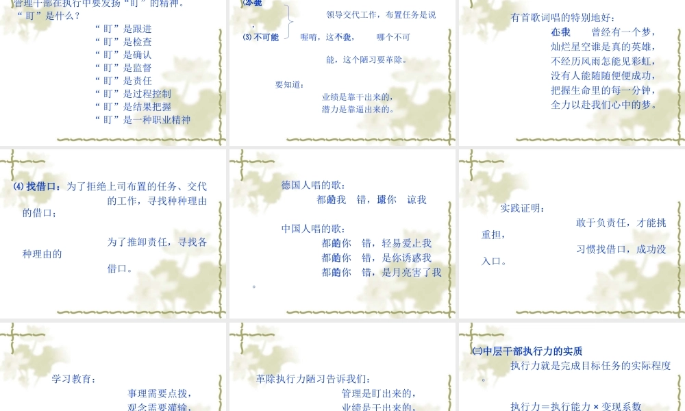 如何打造中层干部的执行力(PPT64页)