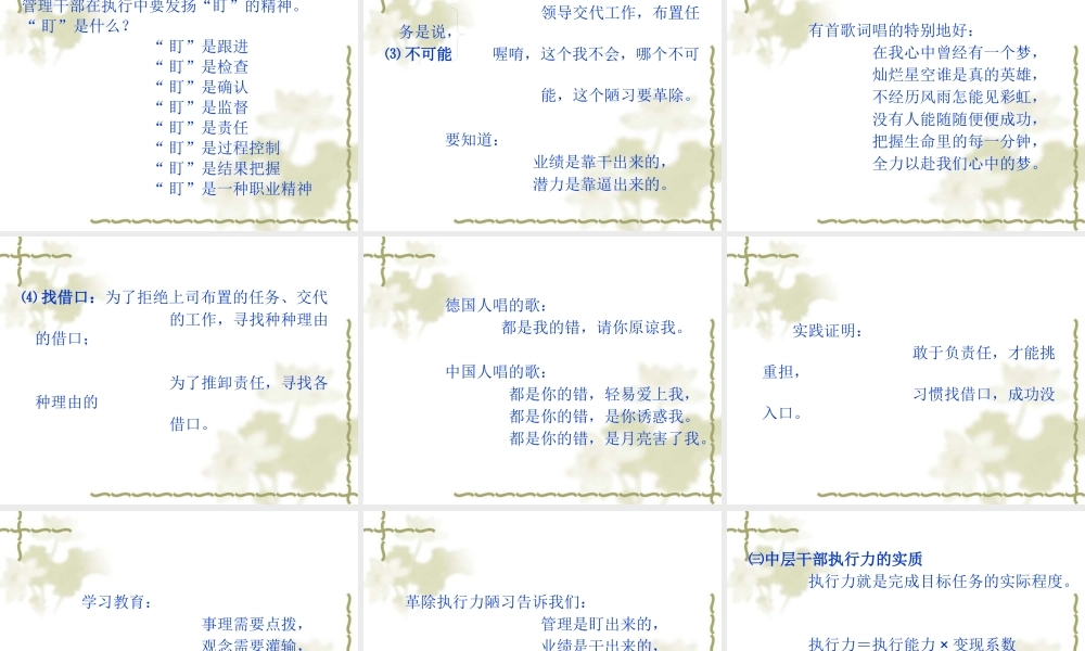 如何打造中层干部的执行力