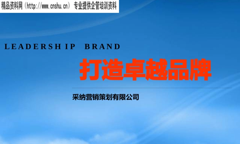 如何打造卓越品牌