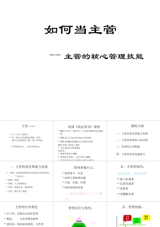 如何当主管—主管的核心管理技能