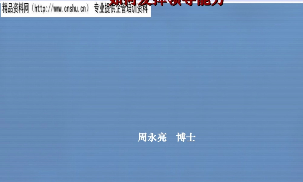 如何高效发挥领导能力