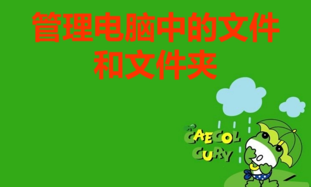 如何管理电脑中的文件与文件夹