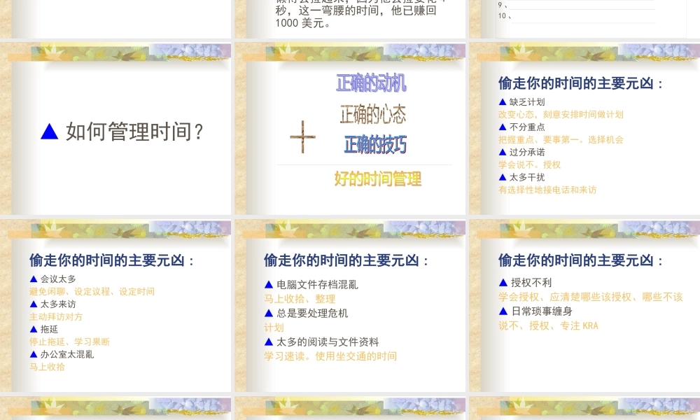 如何管理时间(ppt 页)