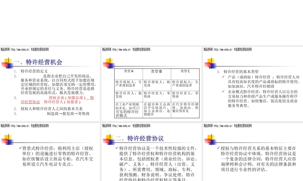 如何加盟特许经营企业