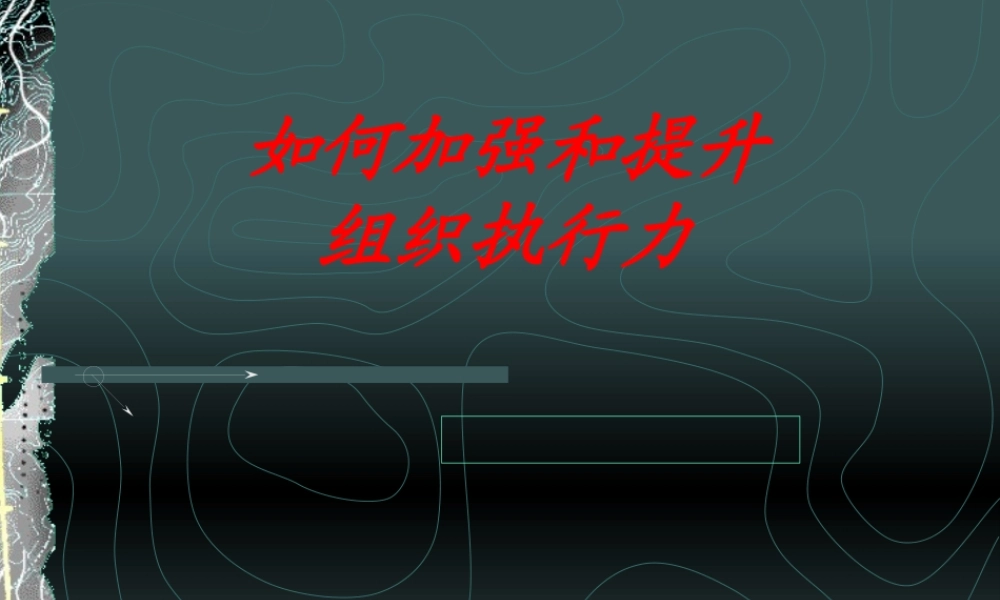 如何加强和提升组织执行力