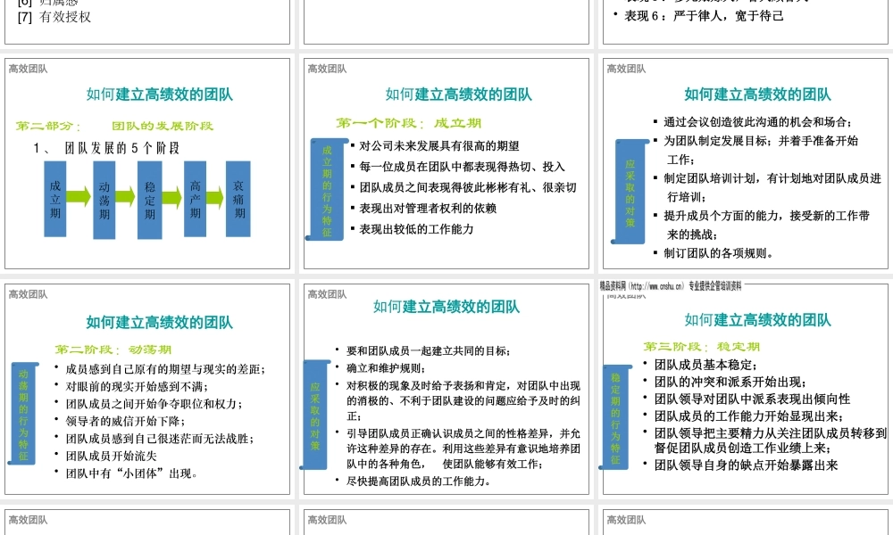 如何建立高绩效的团队（PPT88页）