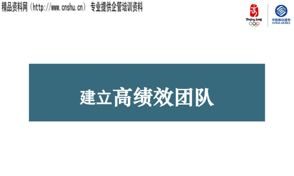 如何建立高绩效团队(ppt 30页)