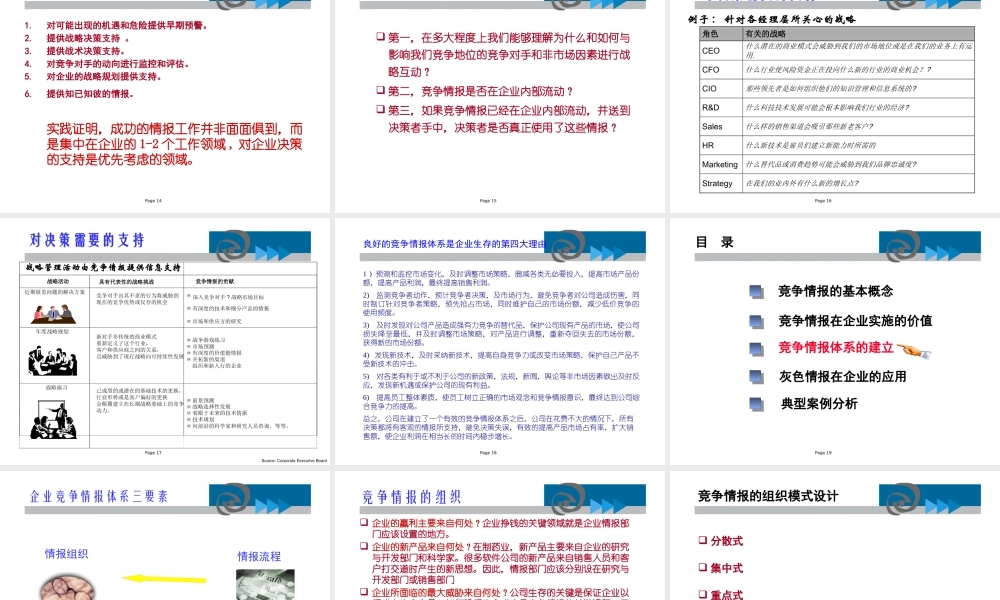 如何建立企业竞争情报体系