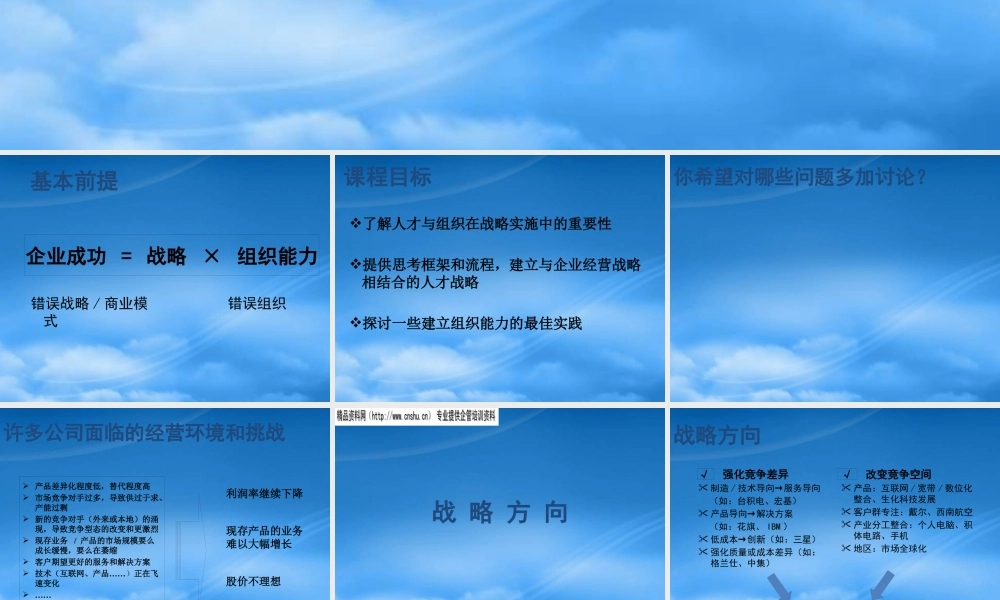 如何建立实施战略的组织能力(ppt 158页)