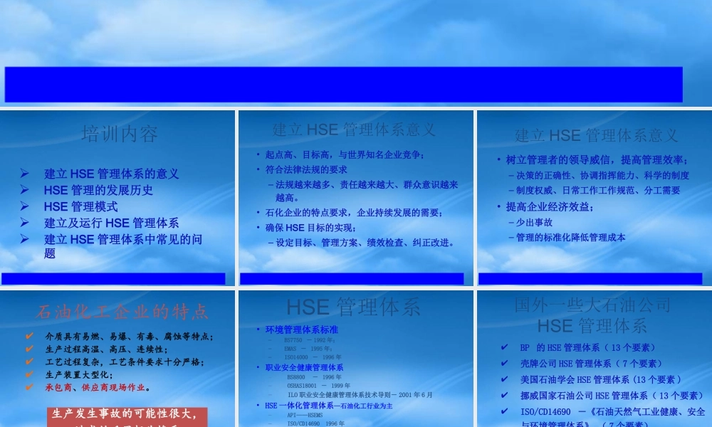 如何建立与运行HSE管理体系