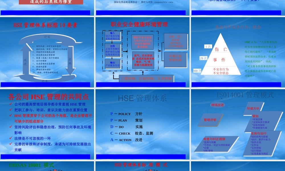 如何建立与运行HSE管理体系