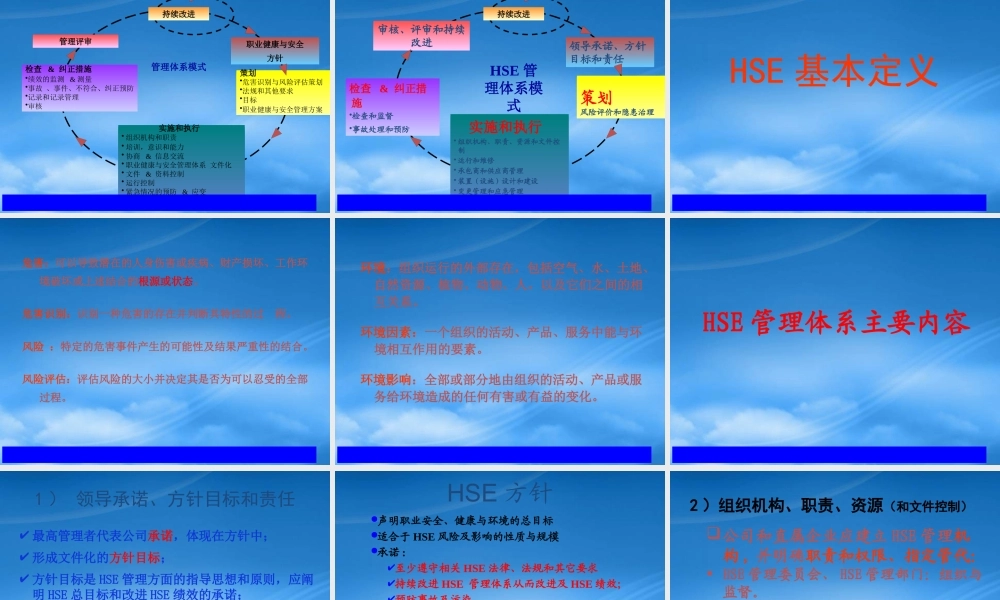 如何建立与运行HSE管理体系