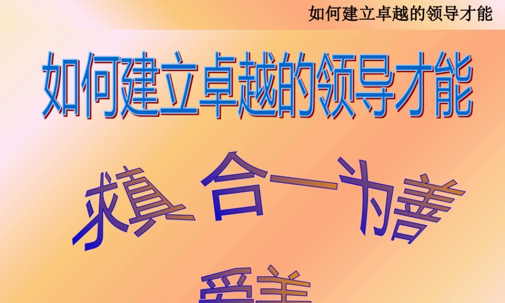 如何建立卓越的领导才能课前观念提示(ppt157)