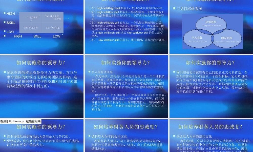 如何建设你的财务团队