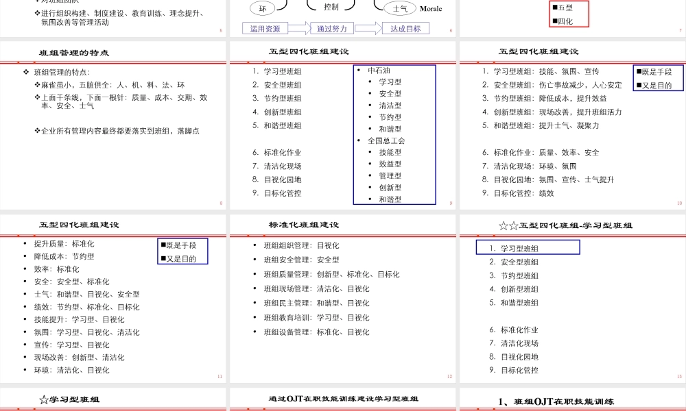 如何建设五型四化班组(讲义)