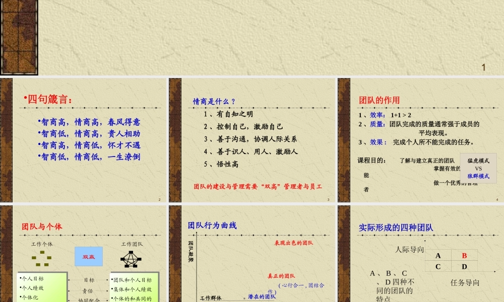 如何建设与管理高效团队(ppt 60)