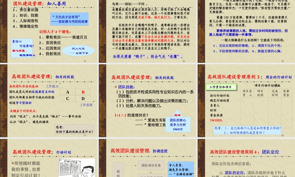 如何建设与管理高效团队XXXX