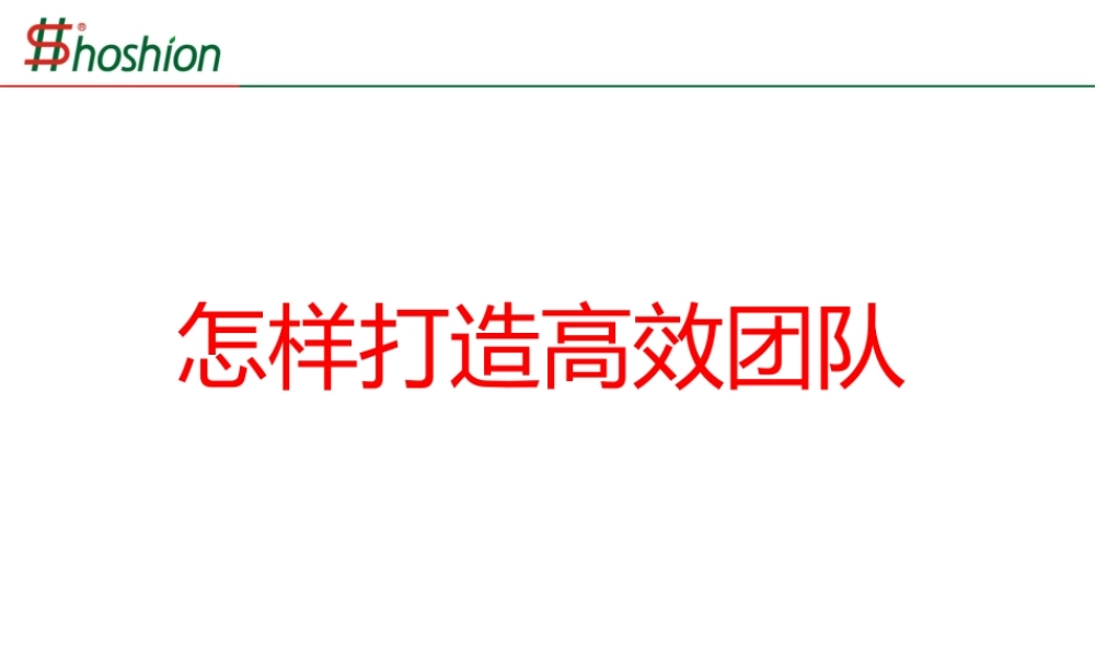 如何建设与管理高效团队讲义