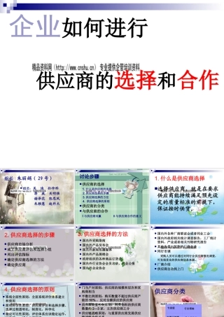 如何进行供应商的选择及合作