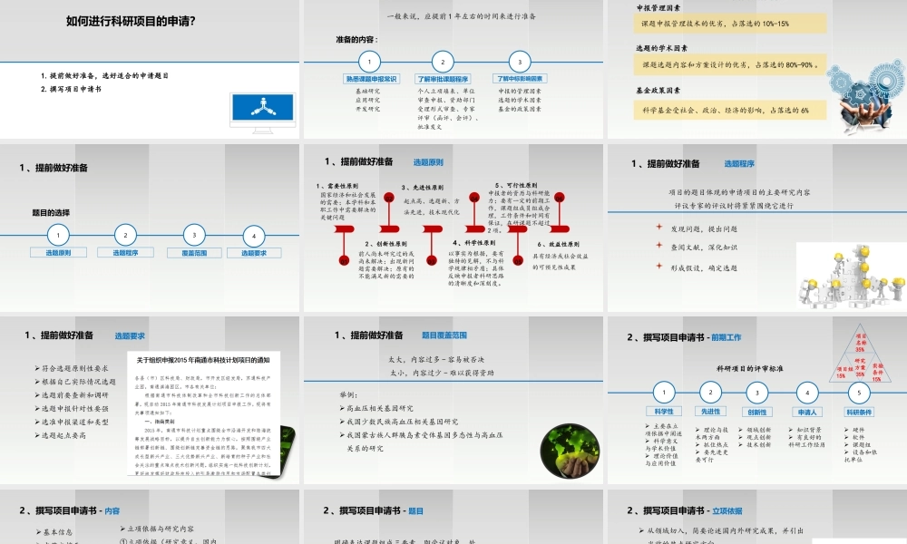 如何进行科研项目申报及标书撰写(PPT31页)