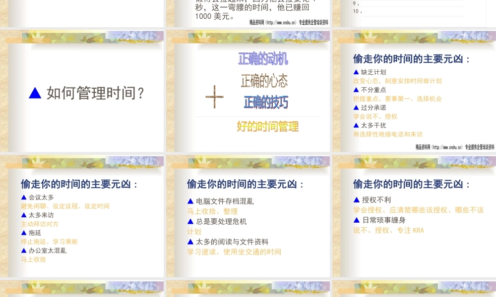 如何进行时间管理(ppt 58页)
