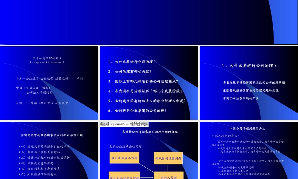 如何进行有效的公司治理(1)