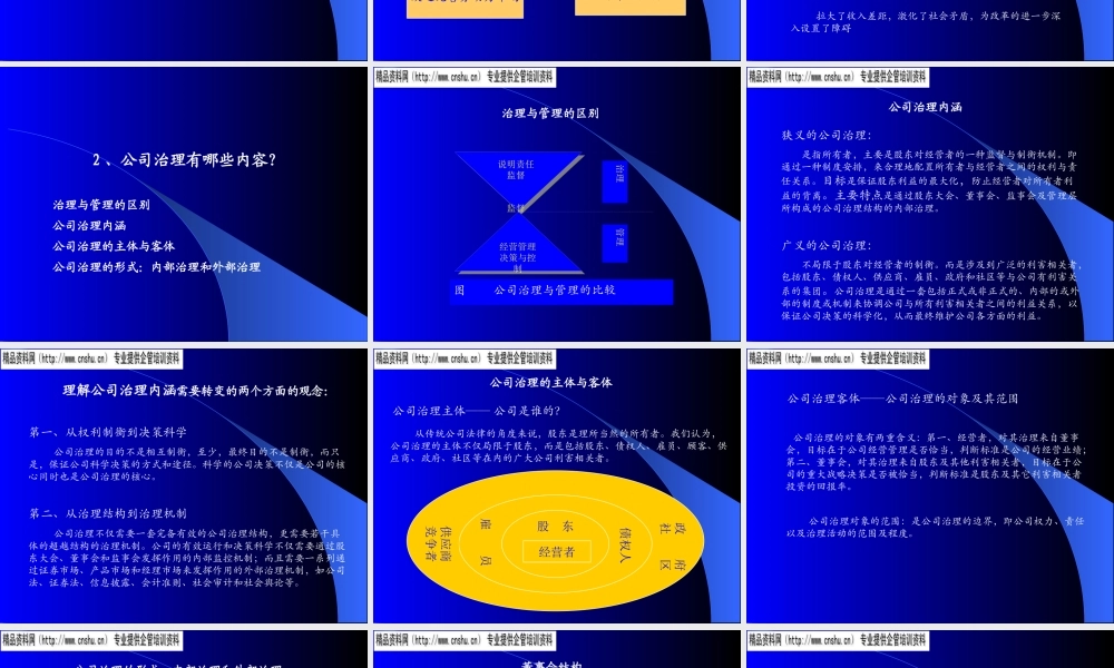 如何进行有效的公司治理（PPT58页）