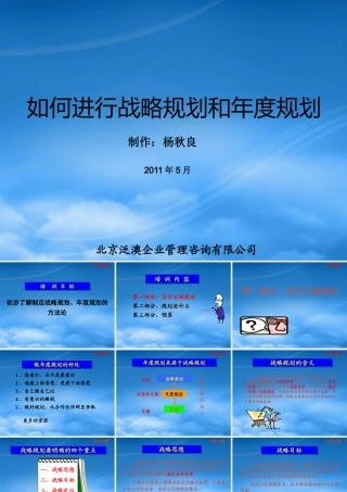 如何进行战略规划和年度规划