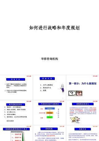 如何进行战略和年度规划