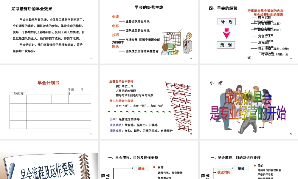 如何经营成功的早会