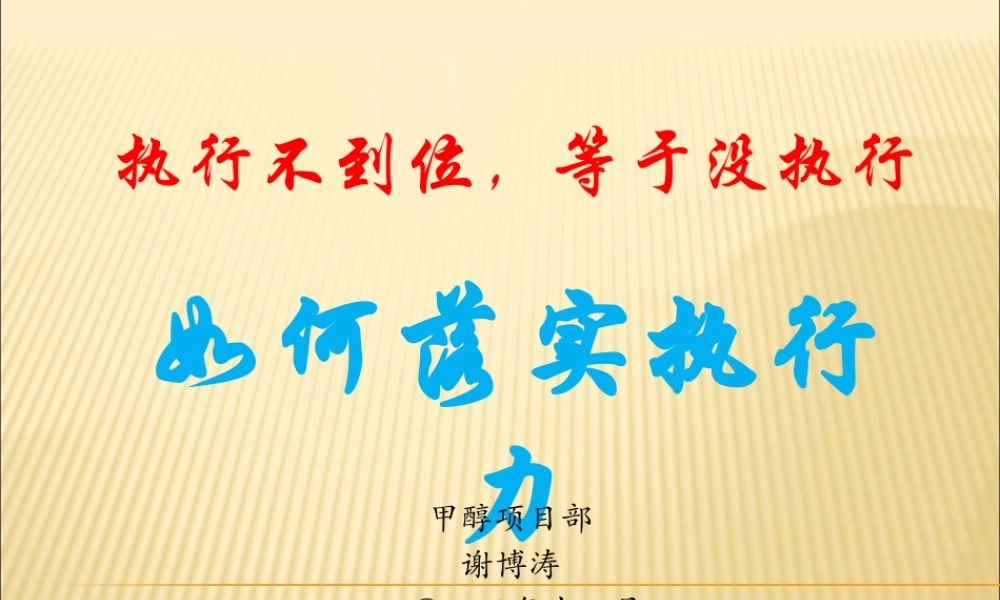 如何落实执行力培训课件