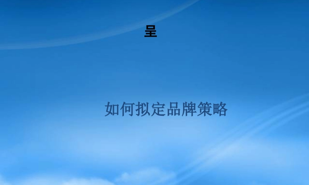 如何拟定品牌策略(ppt 21页)3