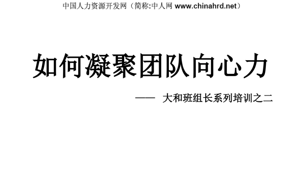 如何凝聚团队向心力