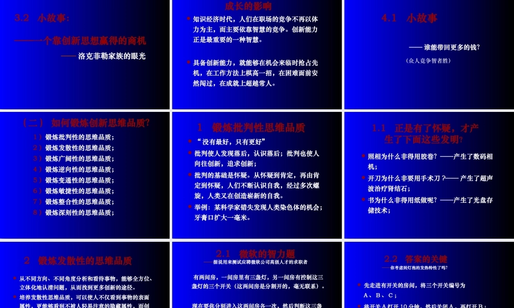 如何培养创新思维能力（PPT46页)