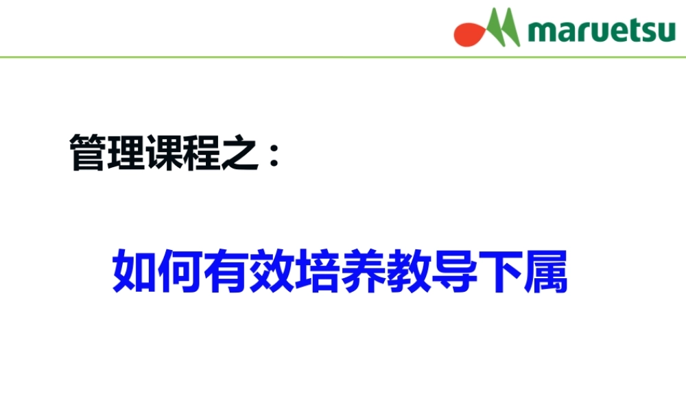 如何培养下属(PPT37页)