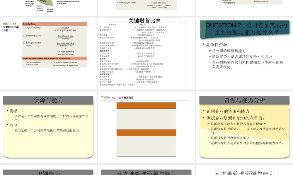 如何评价公司资源能力与竞争力