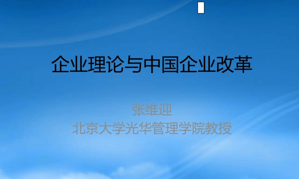 如何评价中国国有企业改革与企业理论